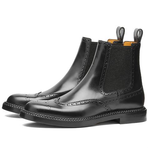 gucci patent rubber chelsea boots